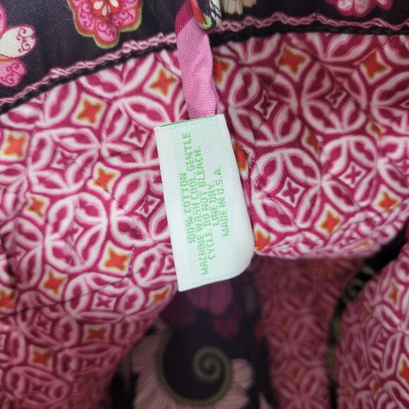 Vera Bradley Mod Floral Pink Tote and Makeup Pouch Set Pink Burgundy - Picture 6 of 9